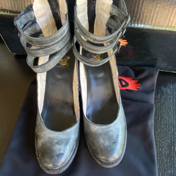 NWOB Freebird by Steven Randi Heels Black Leather Size 9 - Worn once in house - Picture 3 of 14